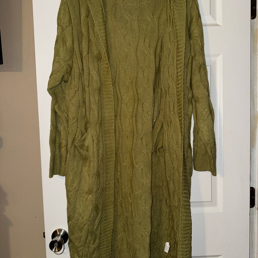 Olive Green Cable Knit Sweater